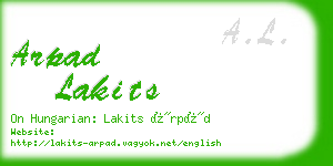 arpad lakits business card